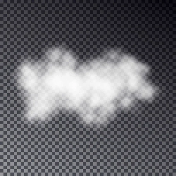 Przezroczysta chmura realistyczny efekt na białym tle na ciemnym tle. — Wektor stockowy