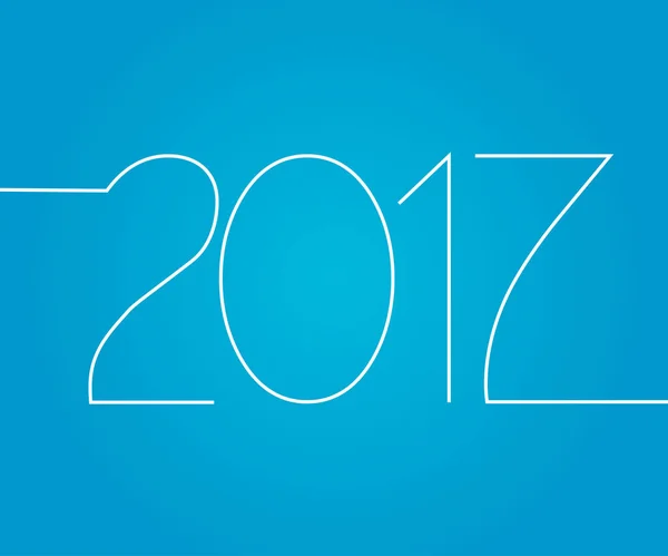 新年あけましておめでとうございます、番号 2017年の分離の青い背景、greetin — ストックベクタ