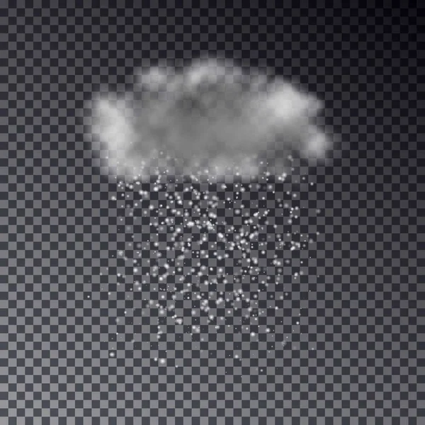 透明な背景があるに分離された雪で現実的な暗い雲 — ストックベクタ