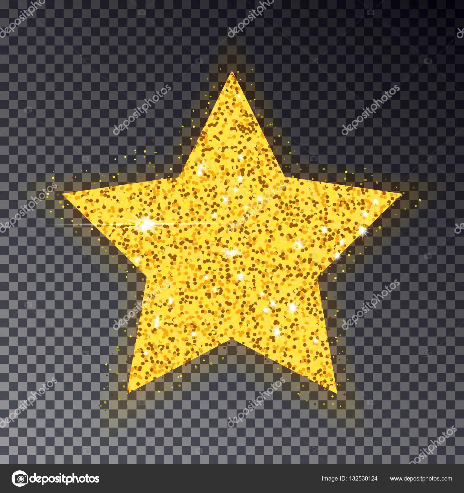 Estrella dorada de Navidad. Gran estrella dorada para abeto. Chispa con  Vector de stock #132530124 de ©vectorEps10, image size:963x1024