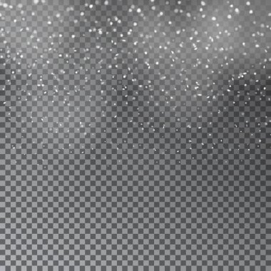 Üzerinde izole düşen Noel parlayan şeffaf güzel kar