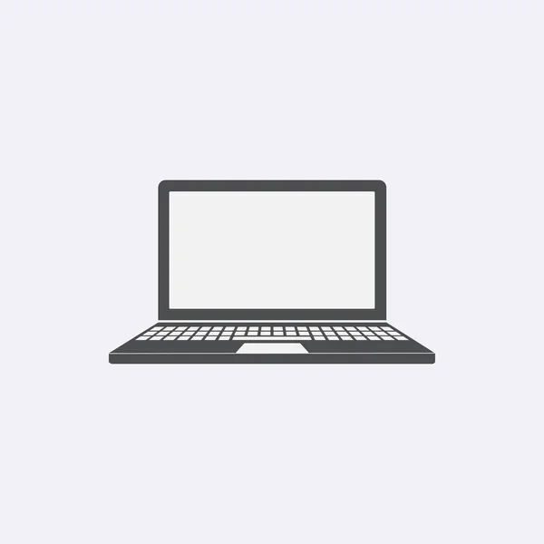 Ícone Laptop cinza isolado no fundo. Pictograma plano moderno , —  Vetores de Stock
