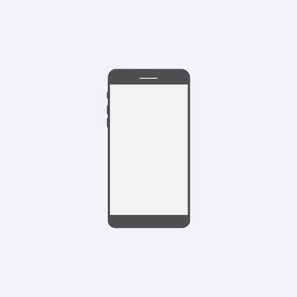 Smartphone γκρι εικονίδιο με απομονωμένες κενή οθόνη. Σύγχρονη απλή f — Διανυσματικό Αρχείο