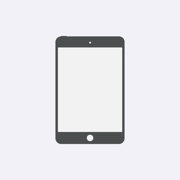 Tablet γκρι εικονίδιο με απομονωμένες κενή οθόνη. Σύγχρονη απλή επίπεδη — Διανυσματικό Αρχείο