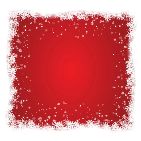 Kerst venster met sneeuw frame geïsoleerd op rode achtergrond. Kerst groeten van decoratie voor spandoek, poster, kaart. Vectorillustratie. — Stockvector