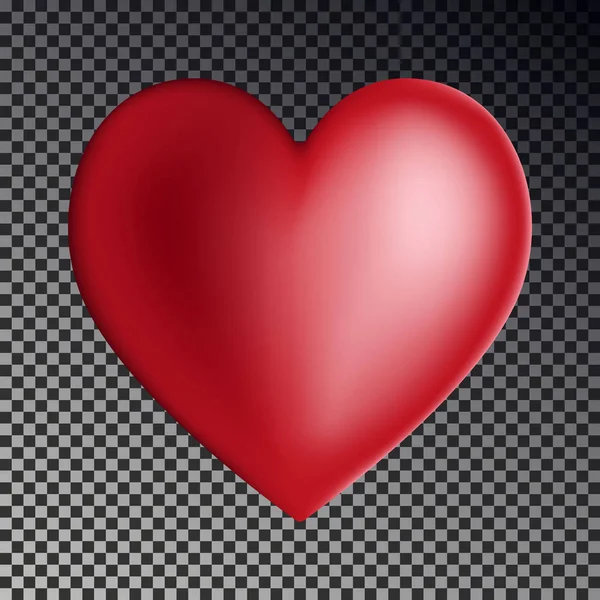 Vörös átmenetes szív elszigetelt átlátszó háttér. Fényes szív Valentin napra. — Stock Vector