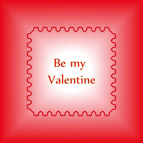 Feliz día de San Valentín y elementos de diseño de deshierbe. Marco decorativo de corazones rojos con texto Sé mi San Valentín. Ilustración vectorial . — Archivo Imágenes Vectoriales