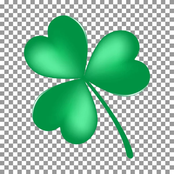 Green Shamrock leave icon isolated on transparent background. Happy patricks flat pictogram, irish symbol. Vector illustration. — Stock Vector