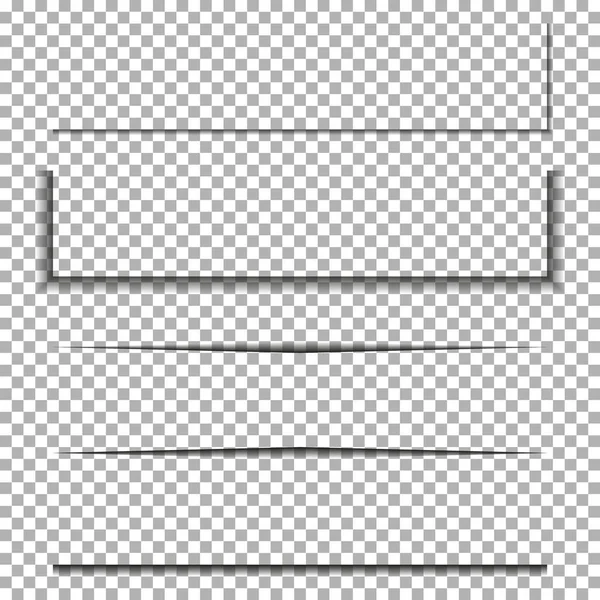 Ensemble d'ombre en papier. Ombre transparente pour bannière, cadre vectoriel . — Image vectorielle