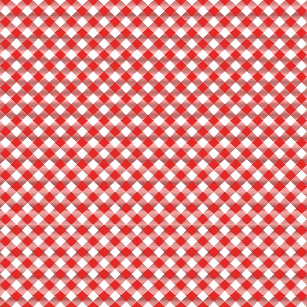 Gingham nahtlose Muster. rote italienische Tischdecke. Picknick-Geschichte — Stockvektor