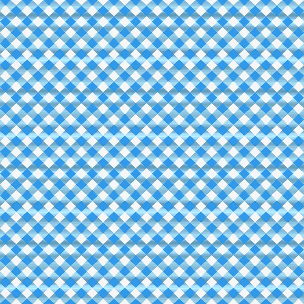 Gingham nahtlose Muster. blaue italienische Tischdecke. Picknick-Geschichte — Stockvektor