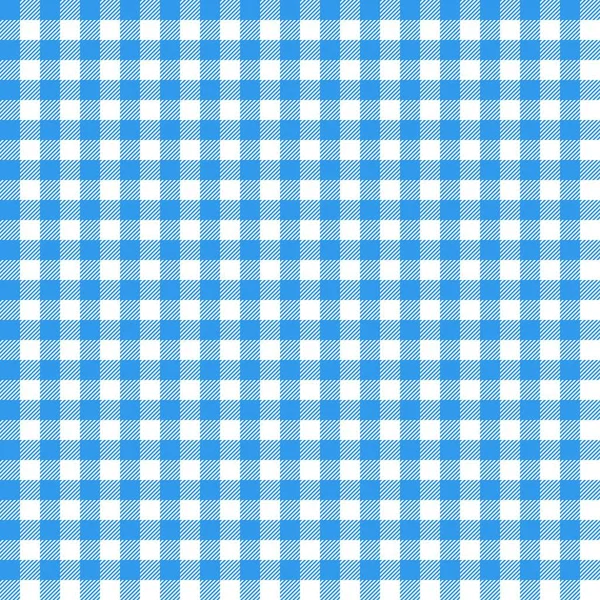 Gingham nahtlose Muster. blaue italienische Tischdecke. Picknick-Geschichte — Stockvektor