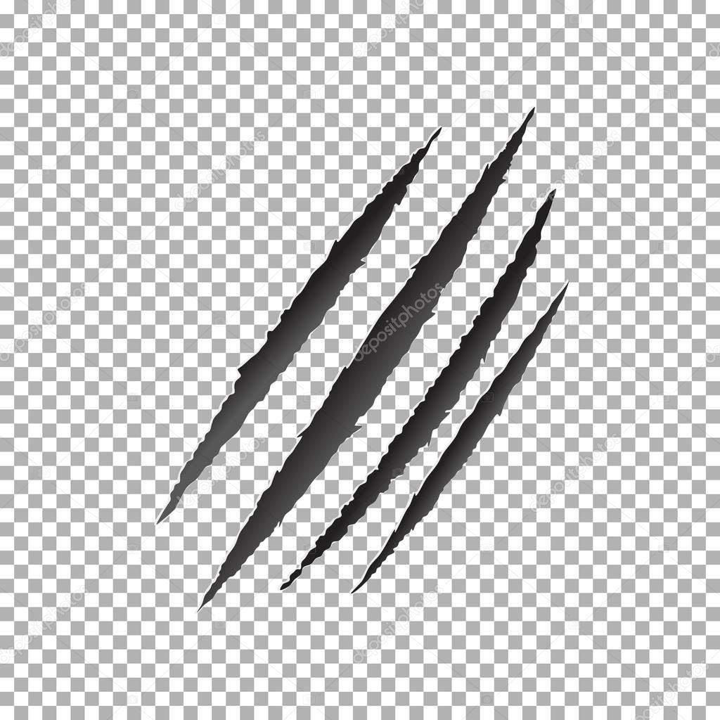 Claws scratch vector, animal claw scratch