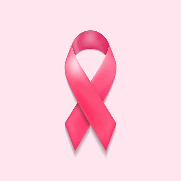 Cinta rosa. Símbolo de conciencia del cáncer de mama, aislado en blanco p — Vector de stock