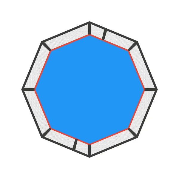 ММА восьмикутник клітці ізольовані. Плоский бій кільця. Вид зверху ММА арен — стоковий вектор