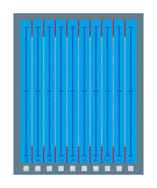 スイミング プールの深い透明な青い水。プールの上から見る — ストックベクタ