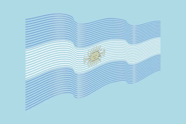 Argentina flag vector on blue background. Wave stripes flag, lin — Stock Vector