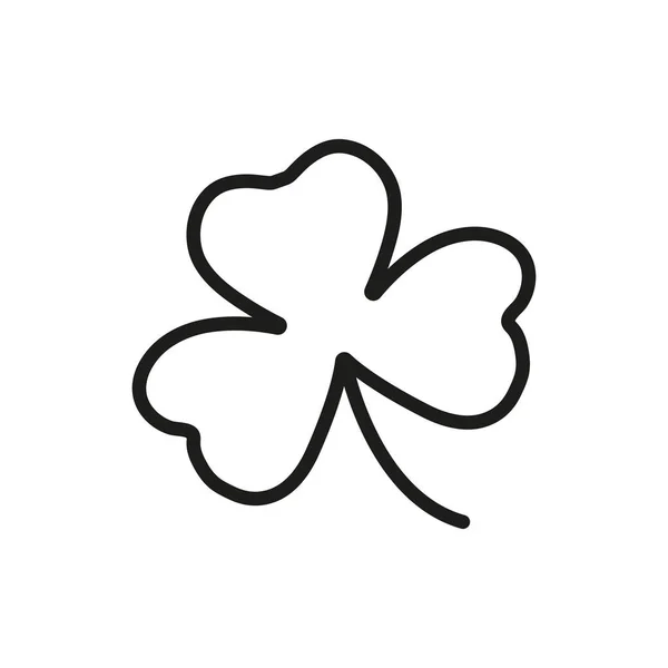 토끼풀 아이콘입니다. 벡터, 아일랜드 클로버 상징 개요. — 스톡 벡터