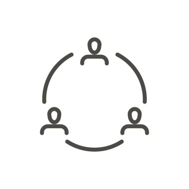 İletişim simge vektör. Anahat iletişim insanlar, line con