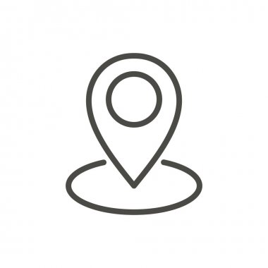 Harita noktası simge vektör. Anahat işaretçi, çizgi gezinti simgesi.