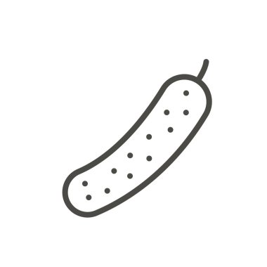 Salatalık simge vektör. Organik gıda anahat, sebze işaret hat