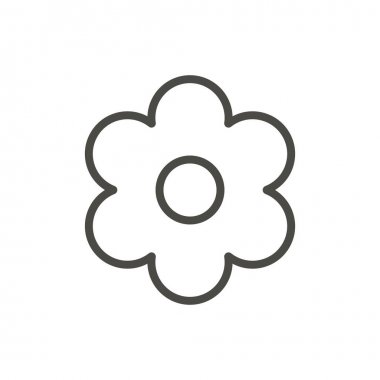 Simge vektör çiçek. Anahat çiçek, satır bahar simgesi.