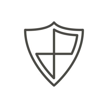 Kalkan koruma simge vektör. Hat güvenlik sembolü.