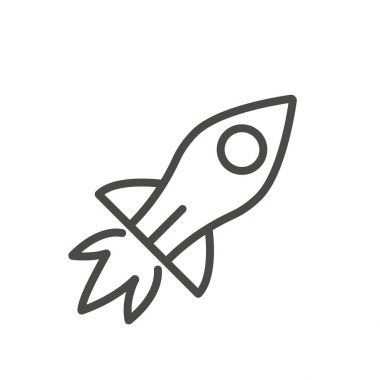 Roket simge vektör. Satır başlatma sembolü.