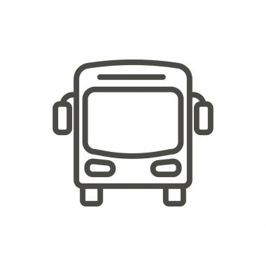 Otobüs simge vektör. Satır okul otobüsü sembolü.