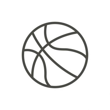 Basketbol topu simge vektör. Satır sepet simgesi.
