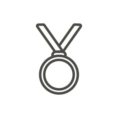 Madalya simge vektör. Çizgi kazanan madalya sembolü.