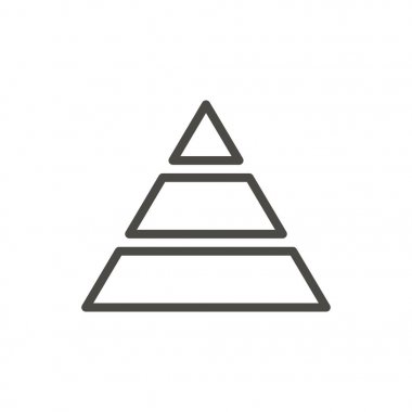 Piramit simge vektör. Satır bussiness pyramide sembolü.
