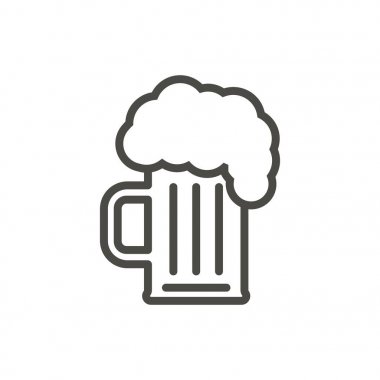 Bira simge vektör. Satır pub bira cam simgesi.