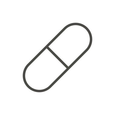 Hap simge vektör. Satır kapsül pill sembolü.