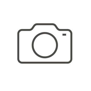 Kamera simge vektör. Çizgi fotoğraf simge.