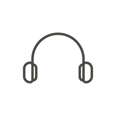 Kulaklık simge vektör. Satır dj sembolü.