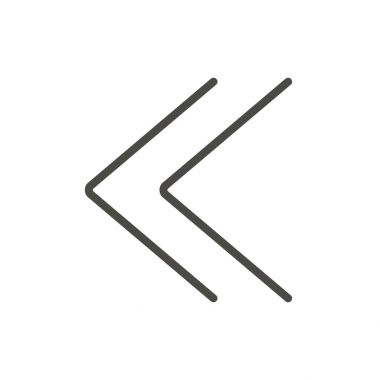 Çift köşeli çift ayraç simgesi vektör. Önceki satırı simgesi.