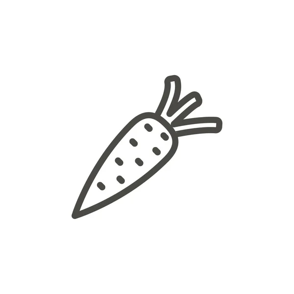 Icono de zanahoria vector. Esquema de alimentos saludables, símbolo de la zanahoria línea . — Foto de Stock