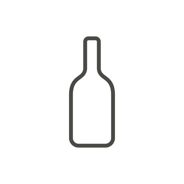 Vino botella icono vector. Esquema de alcohol, símbolo de bebida de línea . — Foto de Stock
