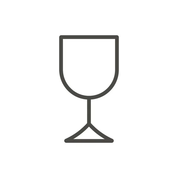 Verre à vin icône vecteur. Schéma boisson, ligne symbole alcool . — Photo