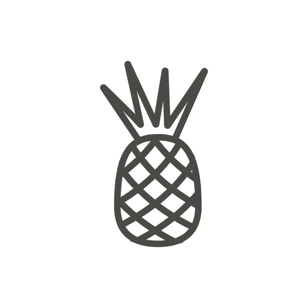 Icono de piña vector. Esquema de comida, símbolo de fruta tropical de línea . — Foto de Stock
