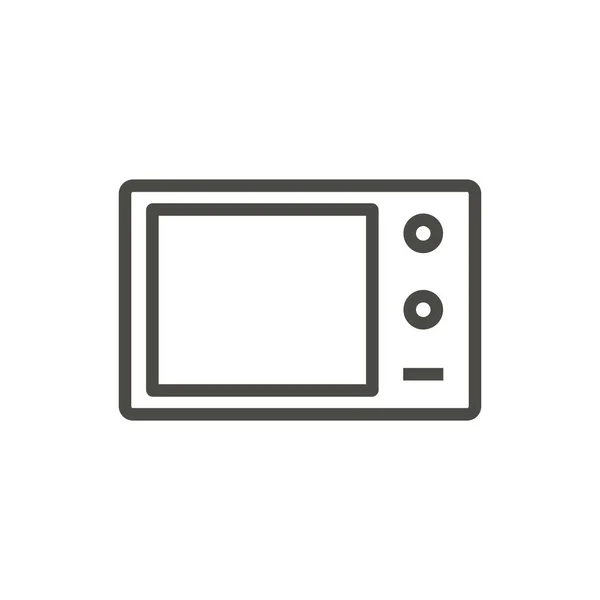 Microondas vector icono. Esquema de cocina, línea de símbolo de microondas . —  Fotos de Stock