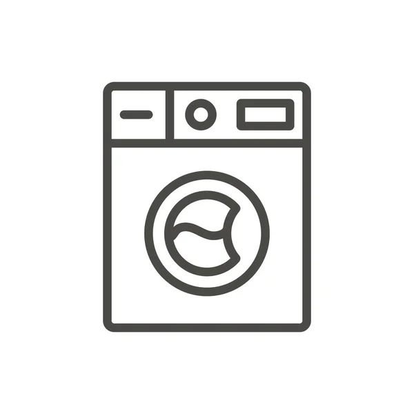 Wassen machine pictogram vector. Overzicht wasmachine, lijn Wasserij symbool. — Stockfoto