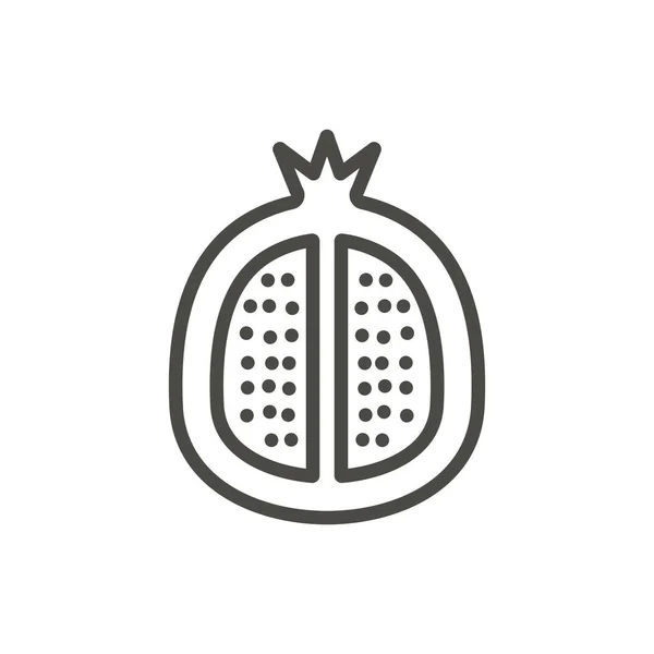Icono de granada vector. Esquema de fruta, símbolo de granada de línea . — Foto de Stock
