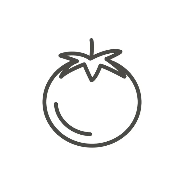 Tomat ikonen vektor. Disposition wegetarian mat, tomat linjesymbol. — Stockfoto