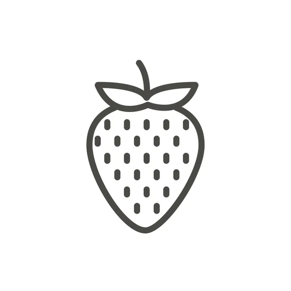 Icono de fresa vector. Esquema de fruta, símbolo de fresa de línea . — Foto de Stock