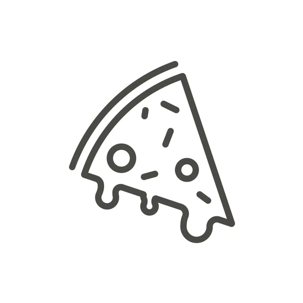 Вектор значка пиццы. Контур ломтик пищи, строка символ пиццы . — стоковое фото