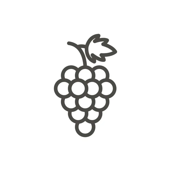 Icono de uva vector. Esquema de fruta, símbolo de uva de línea . — Foto de Stock