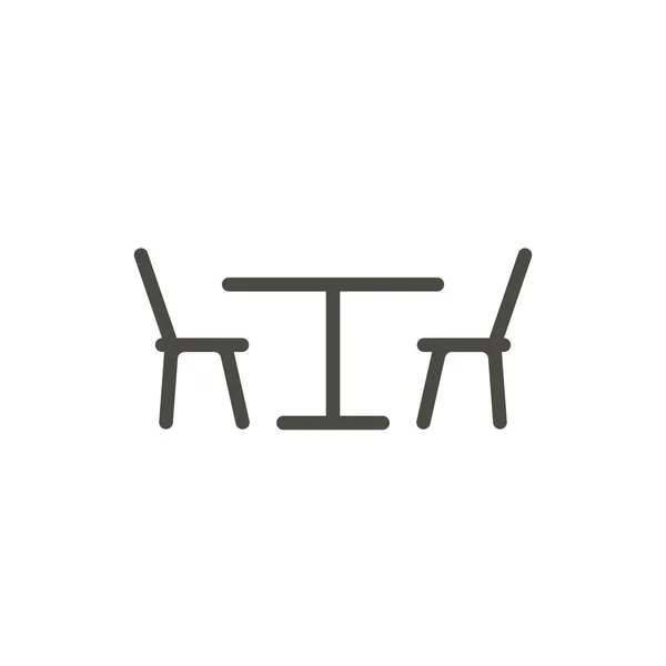 Tabel stoel pictogram vector. Lijn restaurant symbool. — Stockfoto