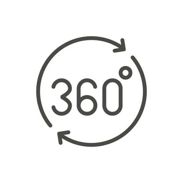 Wektor 360 stopni. Linia symbol kąt obrotu. — Zdjęcie stockowe